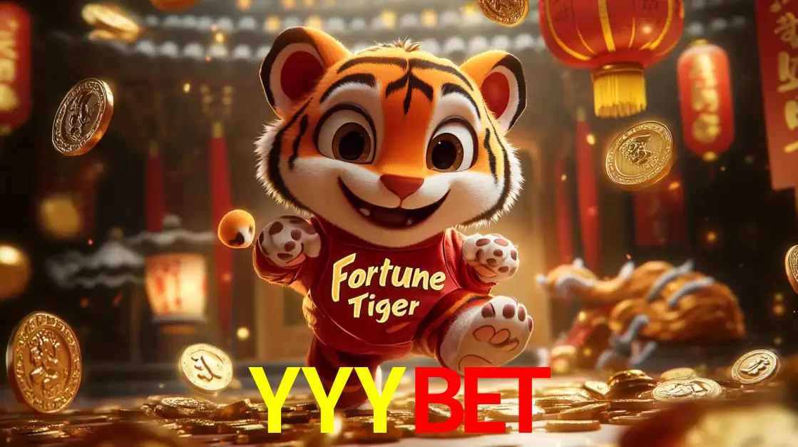 O alegre personagem do Fortune Tiger correndo sobre um caminho de moedas de ouro, simbolizando os grandes prêmios e a diversão do popular jogo de slot do YYYBET.